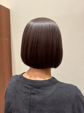 アクセ 大人可愛いココアブラウン小顔マッシュショートボブ20代30代