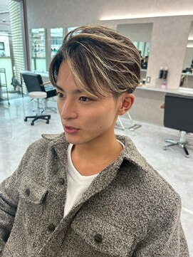 メンズサロン キング 梅田店(Men’s salon K!ng) 韓国マッシュセンターパートツーブロックメンズハイライトウルフ
