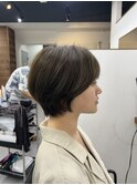 韓国風ミニボブタンバルモリ切りっぱなしボブ前髪あり小顔ボブ
