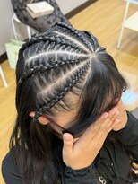 ジェキータ 京都駅前店(GEKITA) コーンロウ風編込みヘア【京都/ヘアセット/着付け/ヘアメイク】