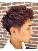 ショート×ワインレッド