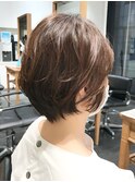 大人女性40代50代ショートカジュアルパーマスタイル 夏目サトル