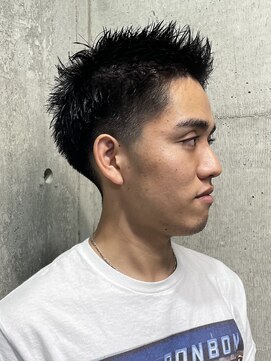フイ 自由が丘(men's salon Hui) メンズ/アップバング/ツーブロックマッシュ/束感ショート波巻き