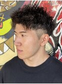 ダークアッシュ/アッシュブラック/カルマパーマ/ベリーショート
