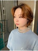センターパート/ショートパーマ/韓国/フェザーバング
