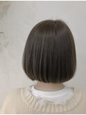 ブリーチなし/ブラウンベージュ/ぱつっとボブ