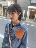 切りっぱなしボブ　美髪　フェイスレイヤー　地毛風カラー