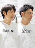 ビフォーアフタービジカジツーブロック刈り上げイケメンズ