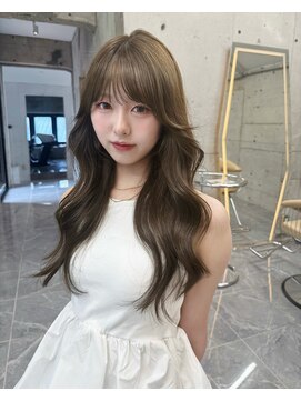 韓国ヘア/オリーブカラー/ブリーチ無し/ダブルカラー