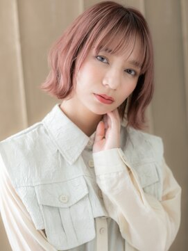 カバーヘア ブリス 志木南口駅前店(COVER HAIR bliss) チェリーレッド大人ガーリー小顔外ハネくびれボブX志木20代30代