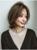  ミディアムレイヤー×白髪ぼかしカラー30代40代50代60代