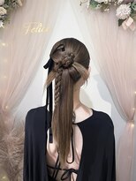フェリーチェ 六本木店(Felice)&nbsp;タイトヘア　カチモリ　ベロアリボン　ポニーテール