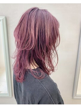 テトヘアー(teto hair) medium［ウルフマッシュグラデーションレイヤー個性派ピンク］