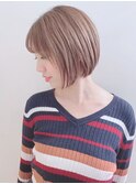 色っぽいボブの柔らかとろみベージュヘア（天王寺）