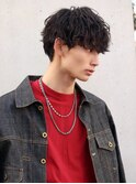 刈り上げツーブロック波巻きツイストスパイラルニュアンスパーマ