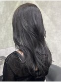 レイヤーカット　ダークグレーカラー　韓国ヘア