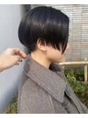 小顔カットショートボブ大人可愛いアッシュオリーブ