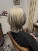 クラゲヘアー#デザインカラー#ミディアムウルフ