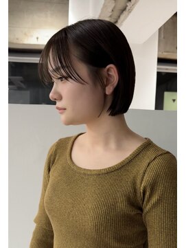 ヨーク(YOKE) ショートボブミニボブショートグレージュブラウンパツっと前髪