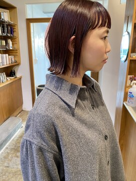 コカブ 本山(KOCHAB) ガーネットレッド/ ワイドバング/外ハネボブ