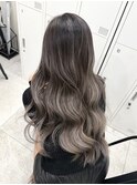 グレージュグラデーション×ロングウェーブ