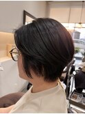 オーガニックカラー小顔ショート