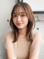 ロタ(rota)&nbsp;ひし形ミディアム顔回りレイヤー/アプリコットブラウン/20代30代