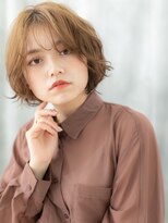 ドクターズサロン LAB 小山店 アプリコットオレンジ立体感ウェーブミニボブu小山20代30代