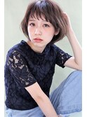 グラデーショングレージュ×ショートボブ
