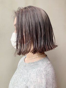 アルバム 銀座(ALBUM GINZA) グレーボブ_ホワイトアッシュエアリーミディ_ba313872