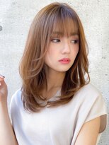 ワンカール 小顔 レイヤー デジタルパーマ テラコッタカラー