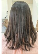 カットハウス はさみの部屋&nbsp;セミロングレイヤー/ワンカール/内巻き/ダークブラウン/前髪あり