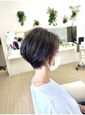 大人可愛い20代30代40代ハンサムショート、前下がり◎