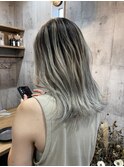 バレイヤージュ×ホワイトシルバー