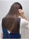 縮毛矯正ロングコスメストレート髪質改善ブラウンベージュ