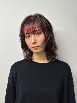 アウラヘアーサロン(aura hair salon) フェイスフレーミング×レッド