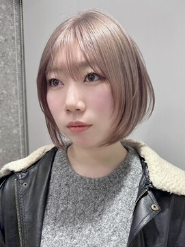 サンク 原宿 表参道(cinq) ミルクブラウンベージュカラーハイトーンブリーチカラーオリーブ