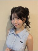 クラゲヘアツインアレンジ アイドルヘア 推し活ヘア 波巻き