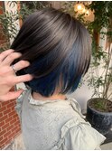 ブルーのインナーカラー☆