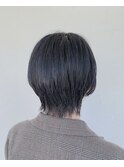 ショートヘア　　ネイビーグレー