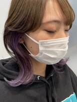 ツキ 横浜店(tuki)&nbsp;イヤリングカラーインナーカラーハイライトフェイスフレーミング