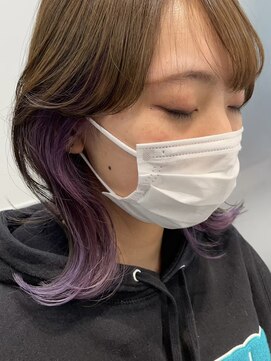ツキ 横浜店(tuki) イヤリングカラーインナーカラーハイライトフェイスフレーミング