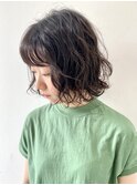 【FOLK】リアルパーマ☆似合わせ波巻きミディアムボブ♪