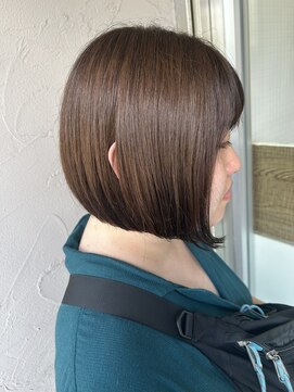 デイジー インデックスヘア 大島店(DAISY index hair) くすみベージュ×前下がりボブ¥11900