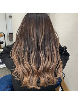 ラル(Lull) 【セピアミルクティー×バレイヤージュ】シャドールーツ/個室