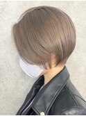 ショートカットショートボブベージュカラーグレージュカラー