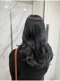 丸型卵形韓国風顔まわりレイヤーカットエアリーロング美髪川崎
