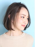 ショート・ボブ/面長/前髪なし/絶壁解消/30代/40代/50代/くびれ