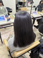 アジールヘア 所沢プロペ通り店(agir hair)&nbsp;ダークグレージュシルバー小顔カットワンレンロングブリーチ所沢