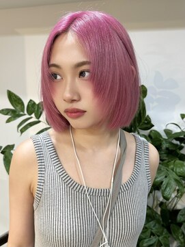 サンク 原宿 表参道(cinq) ミルクティーグレージュ暗めアッシュブラウン長めボブ結べるボブ